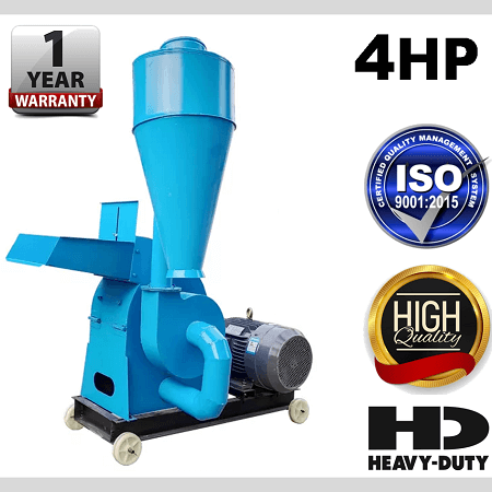 Industrial 4 hp paddy corn cob rice stalk straw cutter grinder crusher hammer mill machine for mushroom cultivation farming for sale low cost price in india